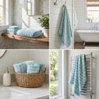 Stripe Cotton Bath Towels – 55 x 28 Inches
