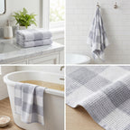 Waffle Cotton Bath Towels – 55 x 28 Inches