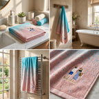 Family Cotton Bath Towels – 55 x 28 Inches