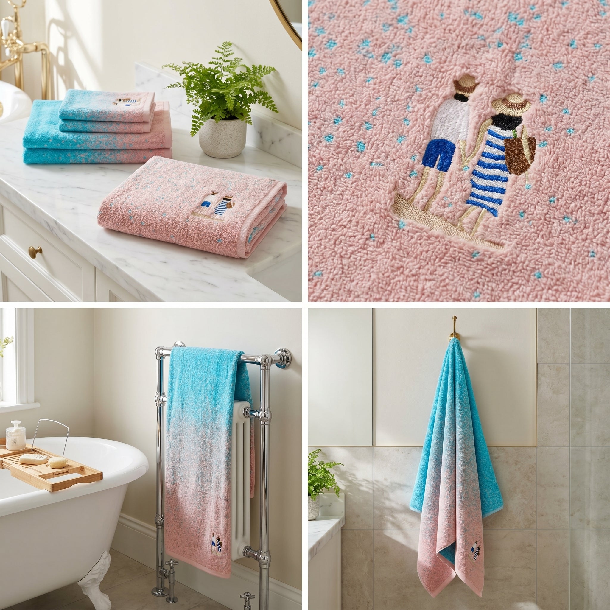 Family Cotton Bath Towels – 55 x 28 Inches