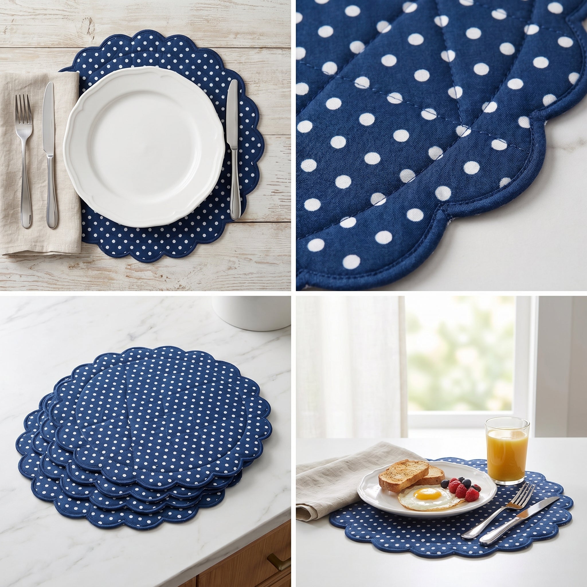 Polka Dot Quilted Placemat – 14" x 14"