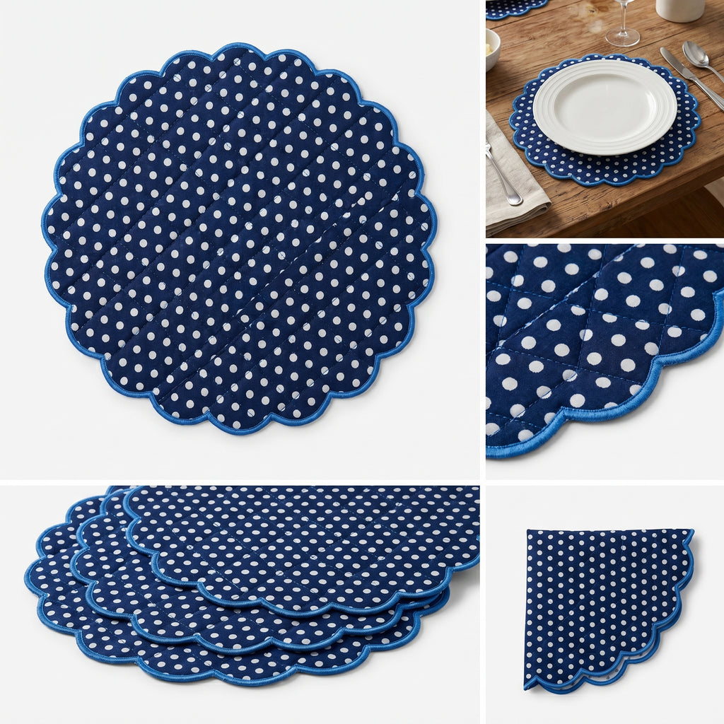 Polka Dot Quilted Placemat – 14" x 14"