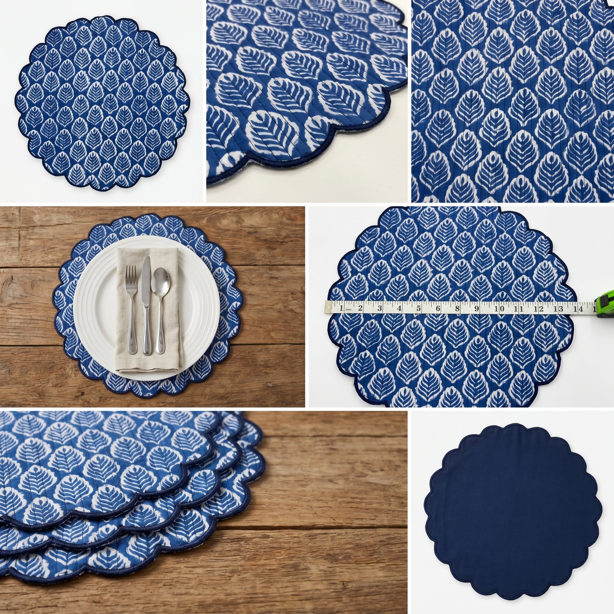 Ajrakh  Quilted Placemat – 14" x 14"