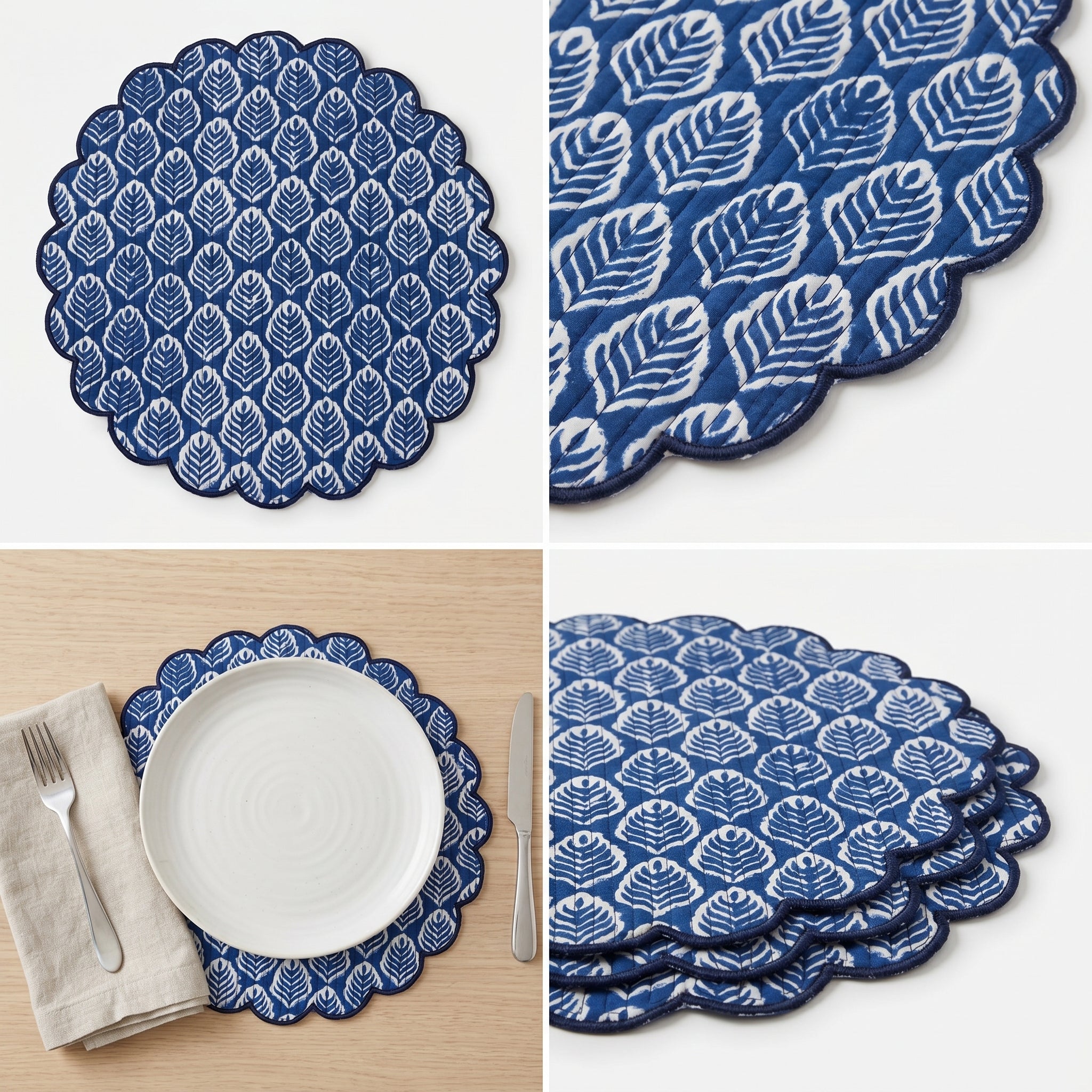 Ajrakh  Quilted Placemat – 14" x 14"