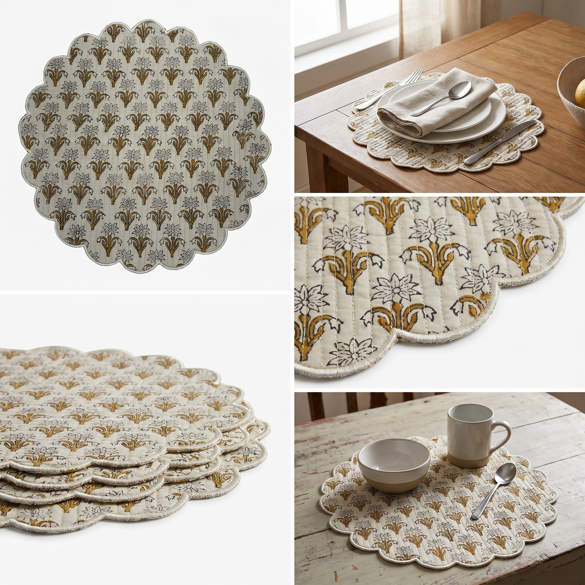Polka Dot Quilted Placemat – 14" x 14"