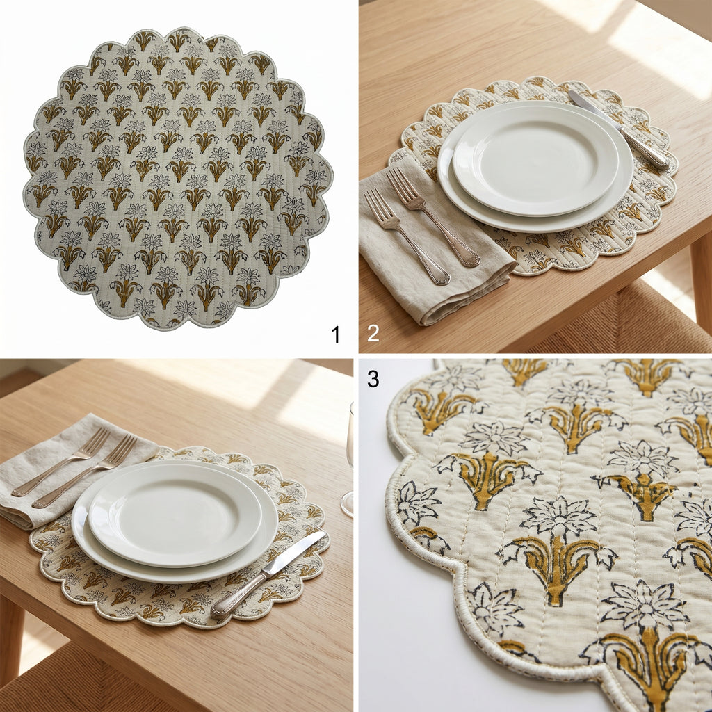 Polka Dot Quilted Placemat – 14" x 14"