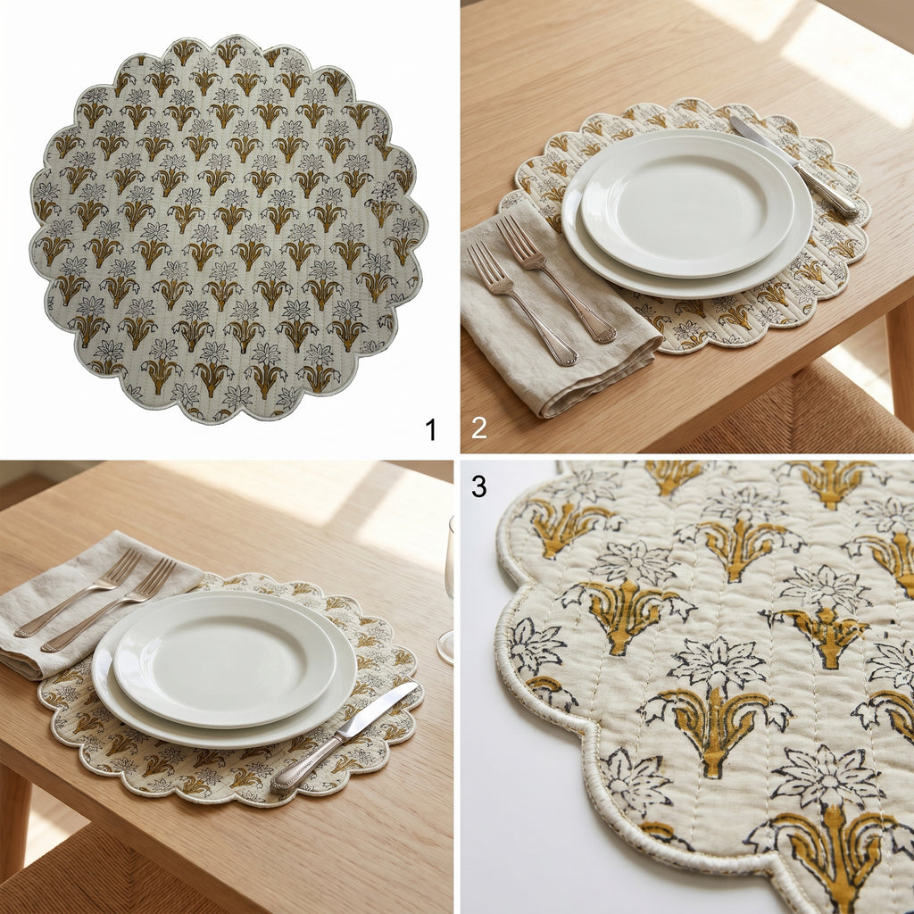 Polka Dot Quilted Placemat – 14" x 14"