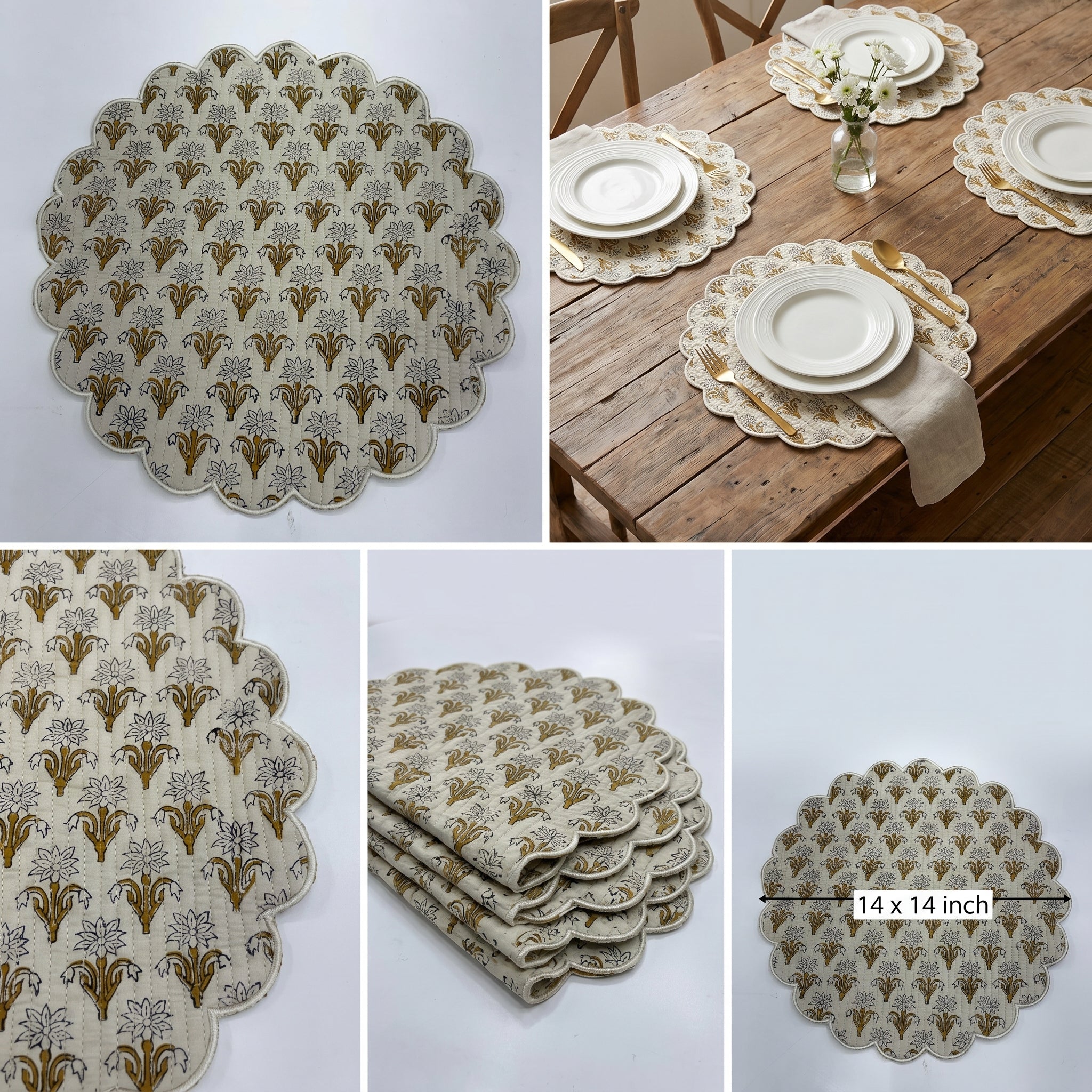 Polka Dot Quilted Placemat – 14" x 14"