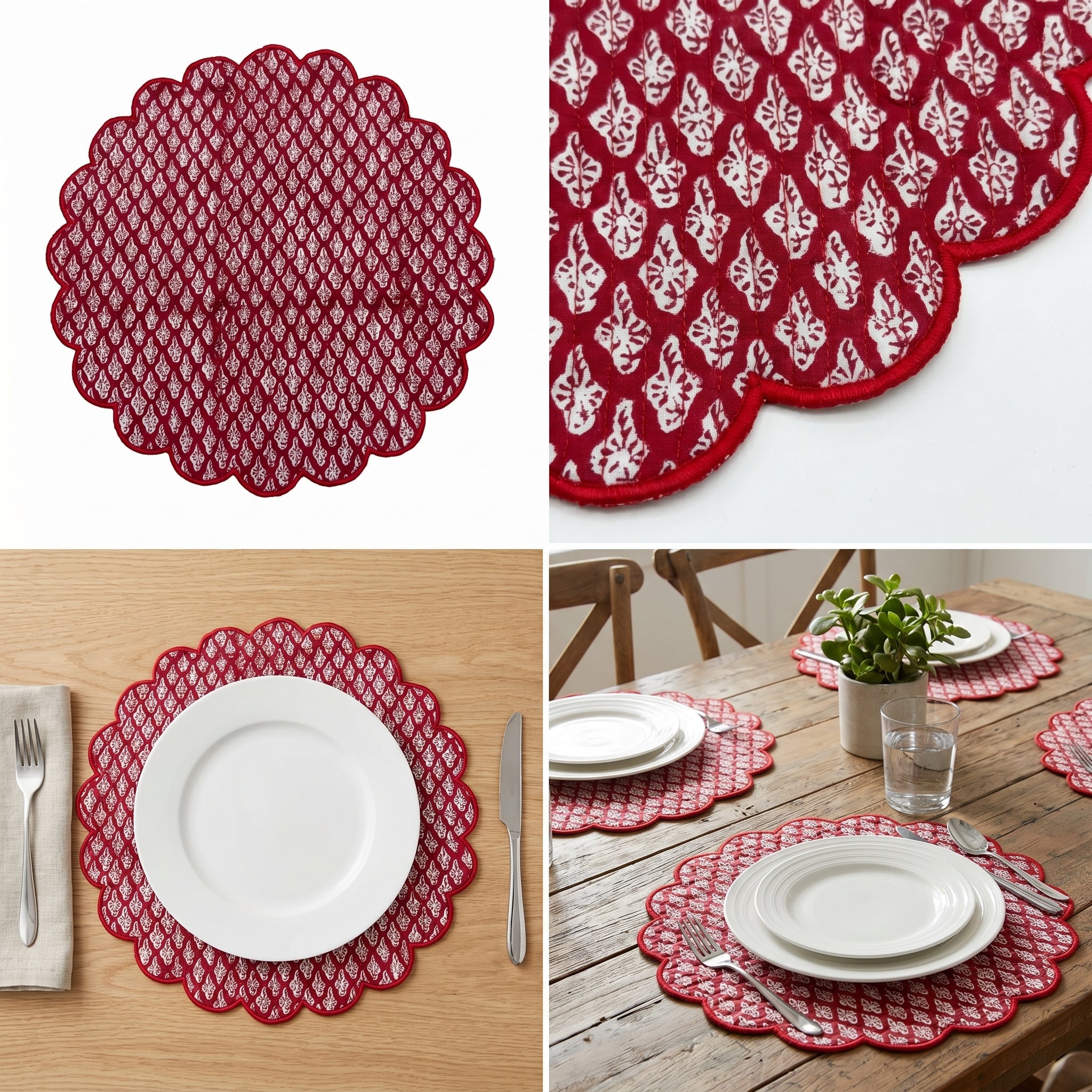 Sunehri Quilted Placemat – 14" x 14"