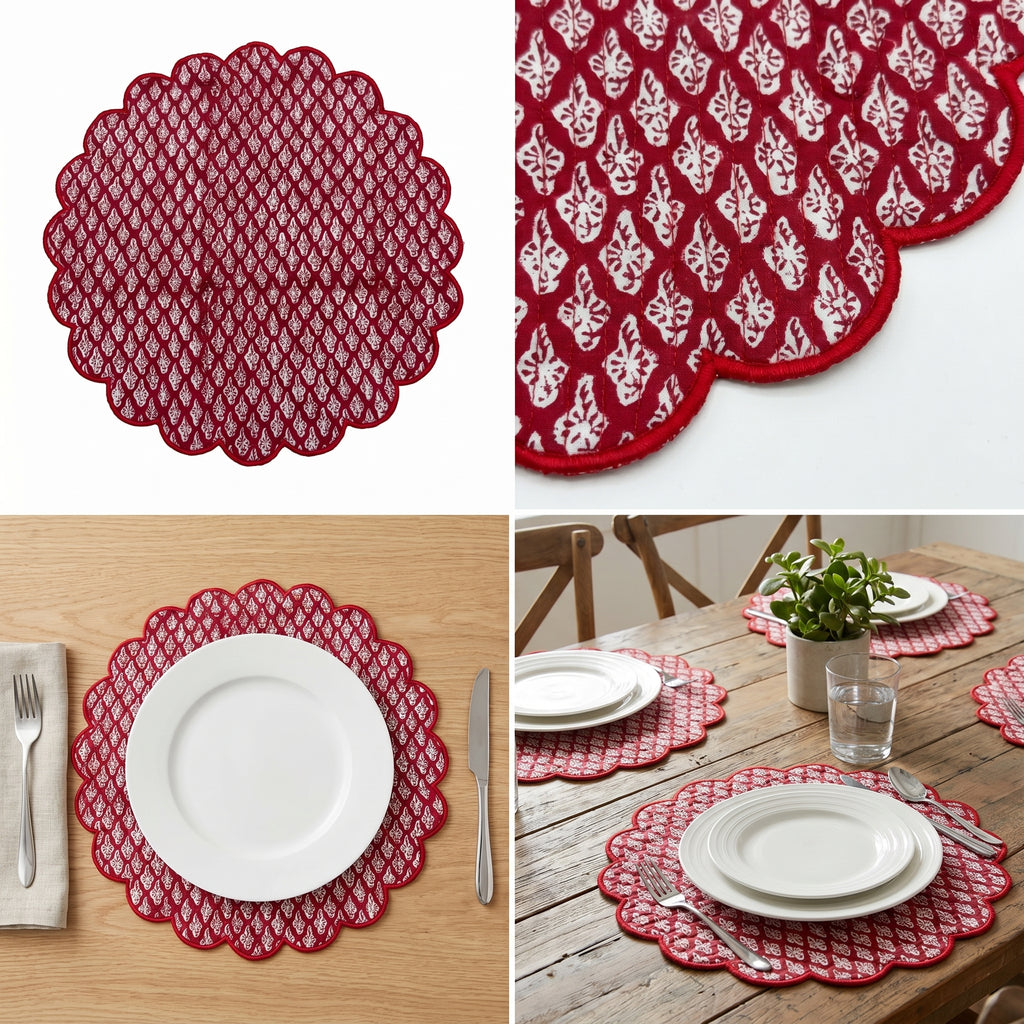 Sunehri Quilted Placemat – 14" x 14"