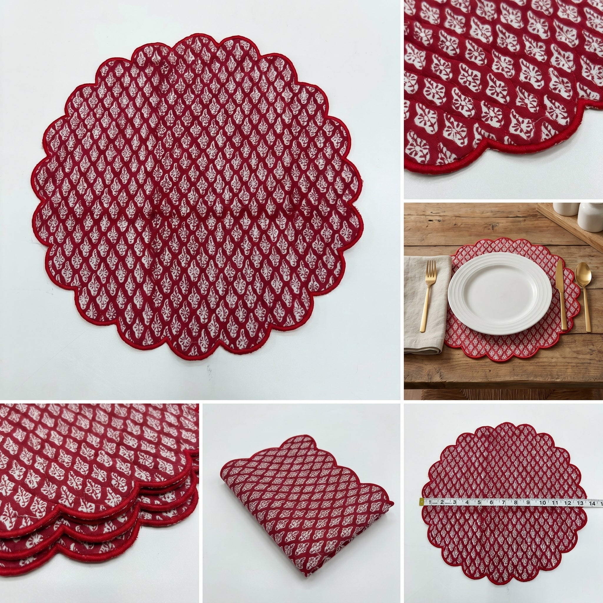 Sunehri Quilted Placemat – 14" x 14"
