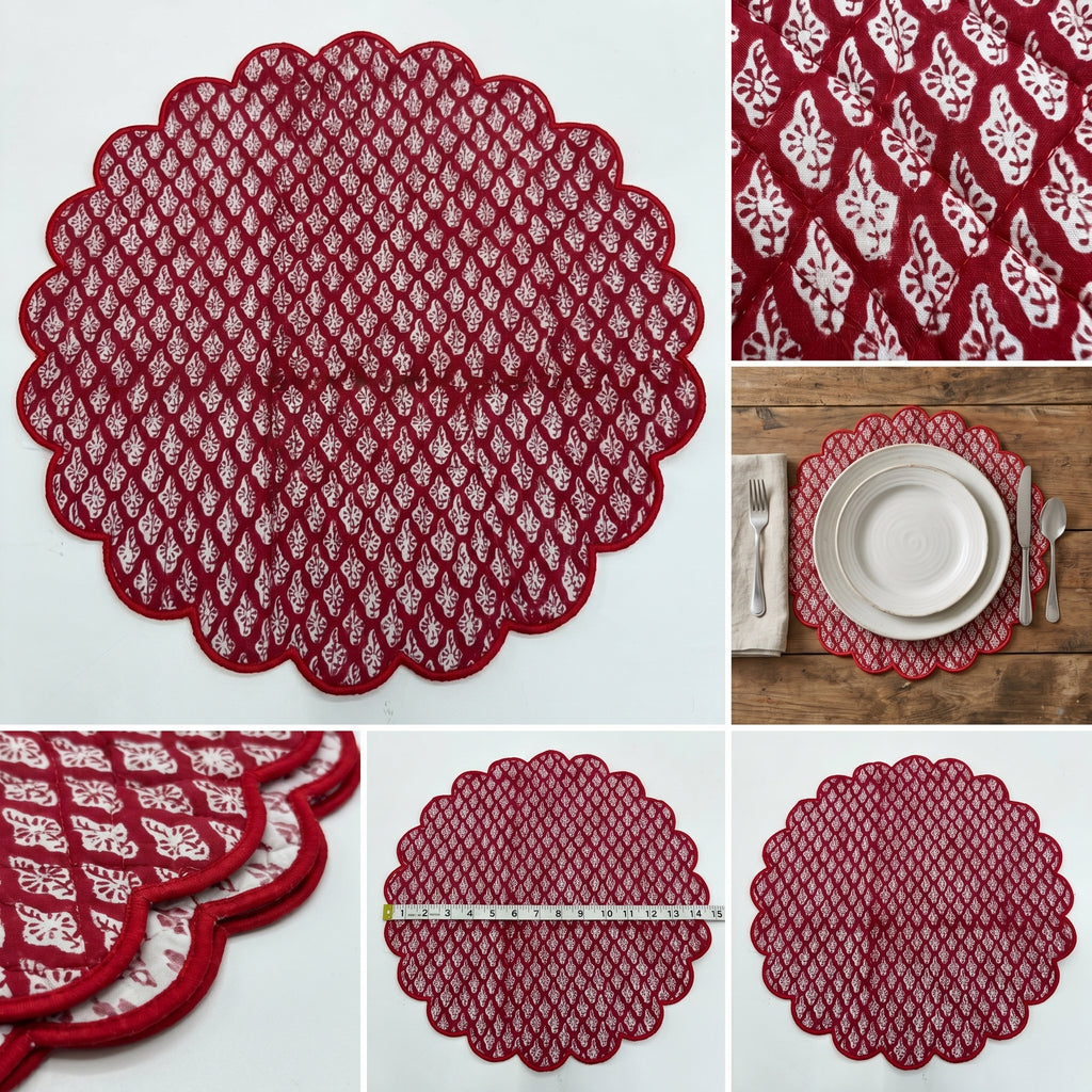 Sunehri Quilted Placemat – 14" x 14"