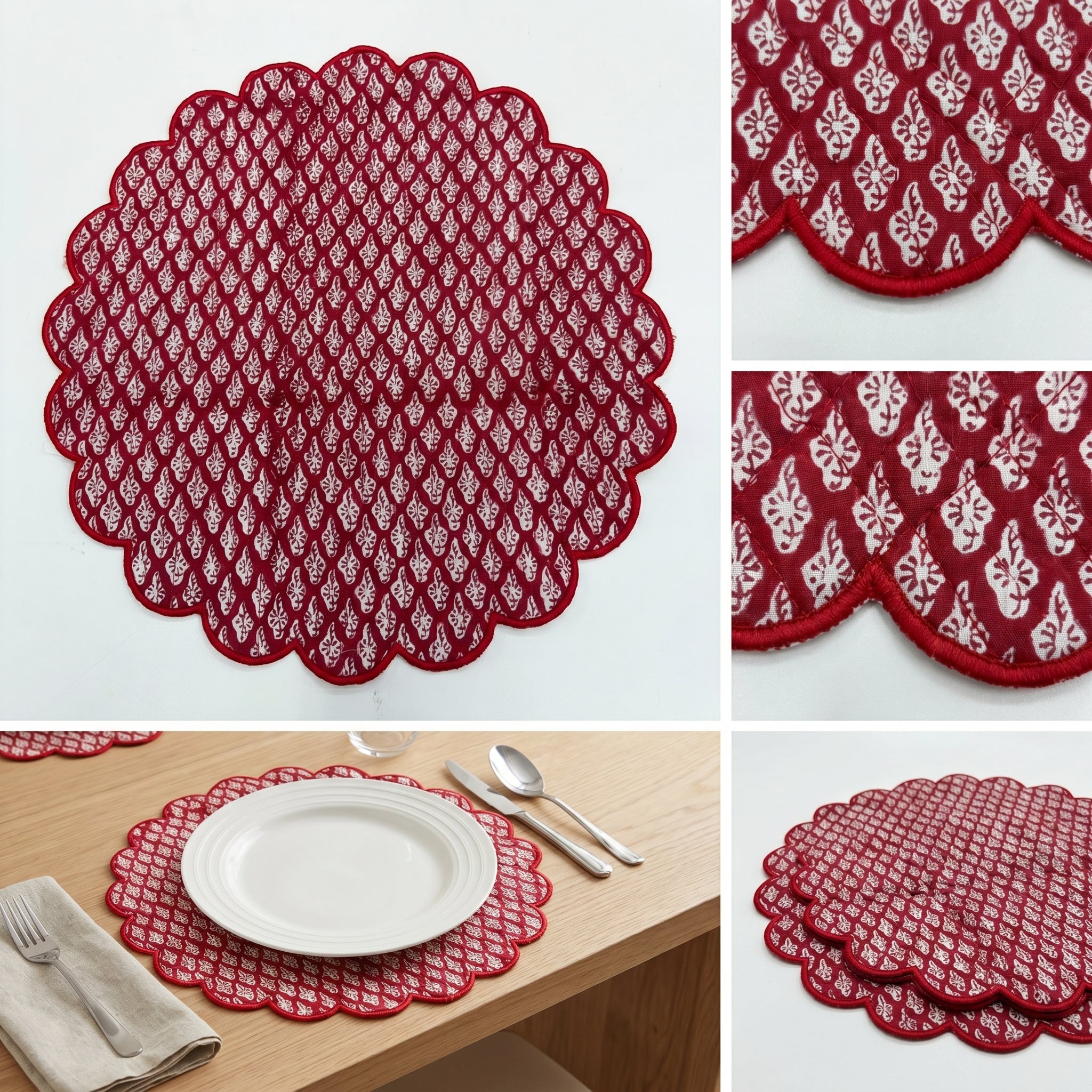 Sunehri Quilted Placemat – 14" x 14"