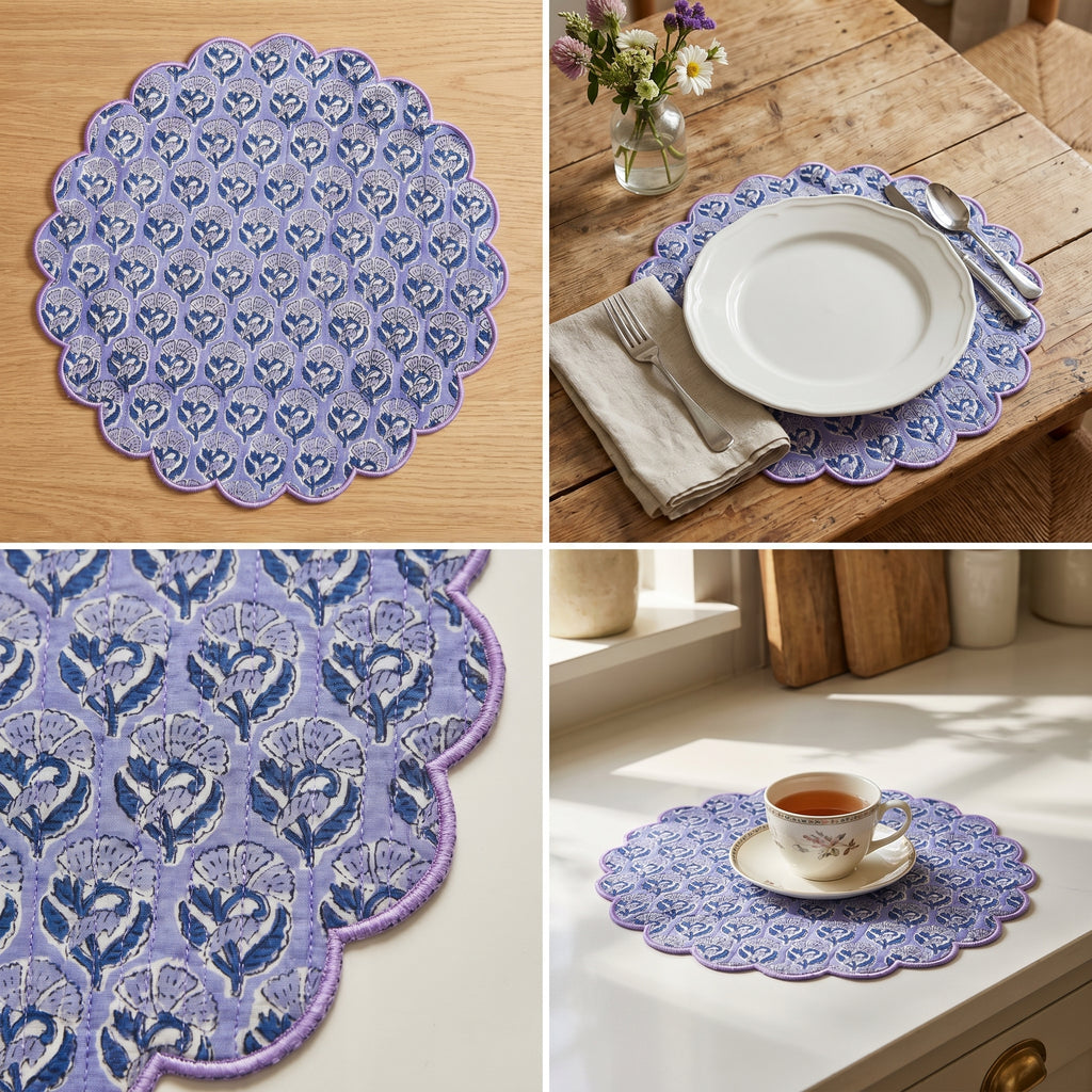 Floral Round Placemat – 14” x 14”