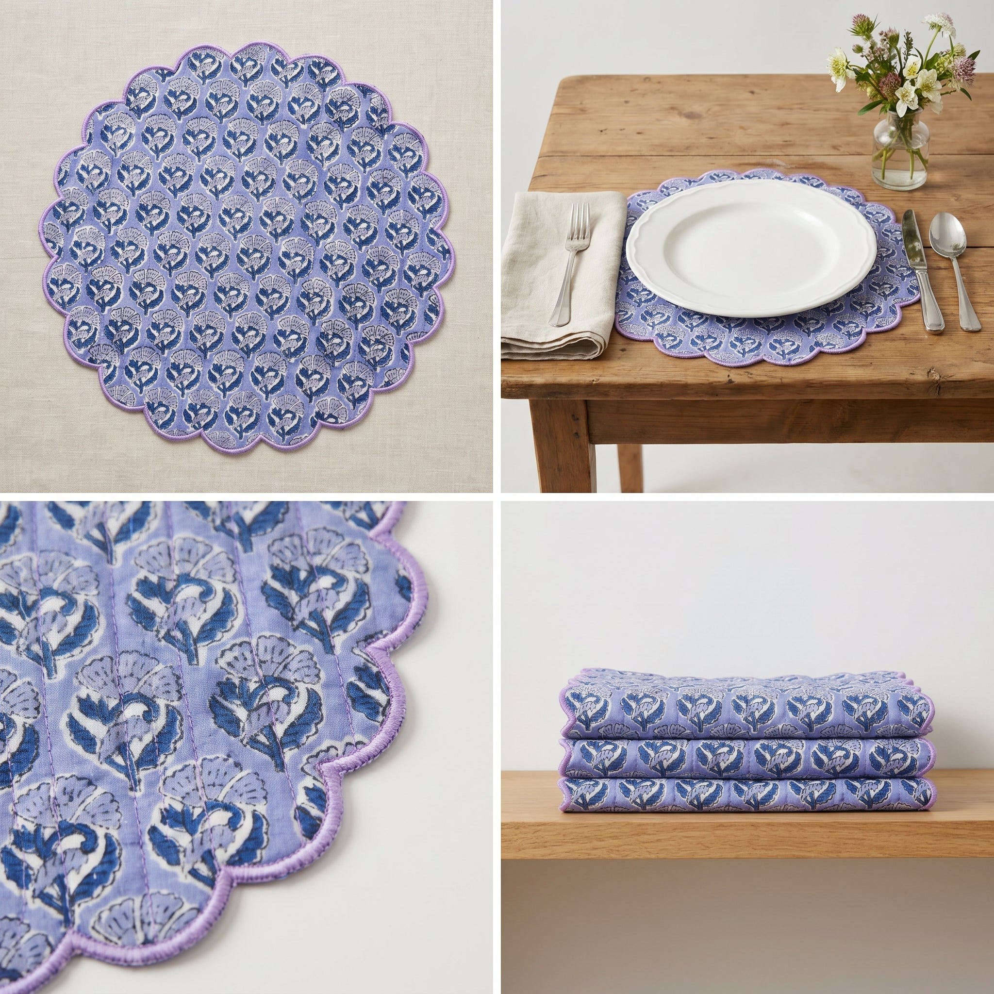 Floral Round Placemat – 14” x 14”