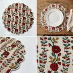 Vintage Floral Quilted Placemats – 14” x 14”