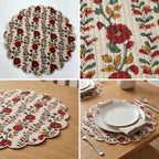 Vintage Floral Quilted Placemats – 14” x 14”