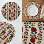 Vintage Floral Quilted Placemats – 14” x 14”