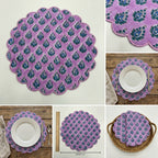 Lavender Floral Quilted Placemats – 14” x 14”