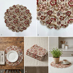 Classic Floral Quilted Placemats – 14” x 14”