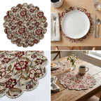 Classic Floral Quilted Placemats – 14” x 14”