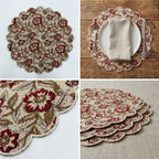 Classic Floral Quilted Placemats – 14” x 14”