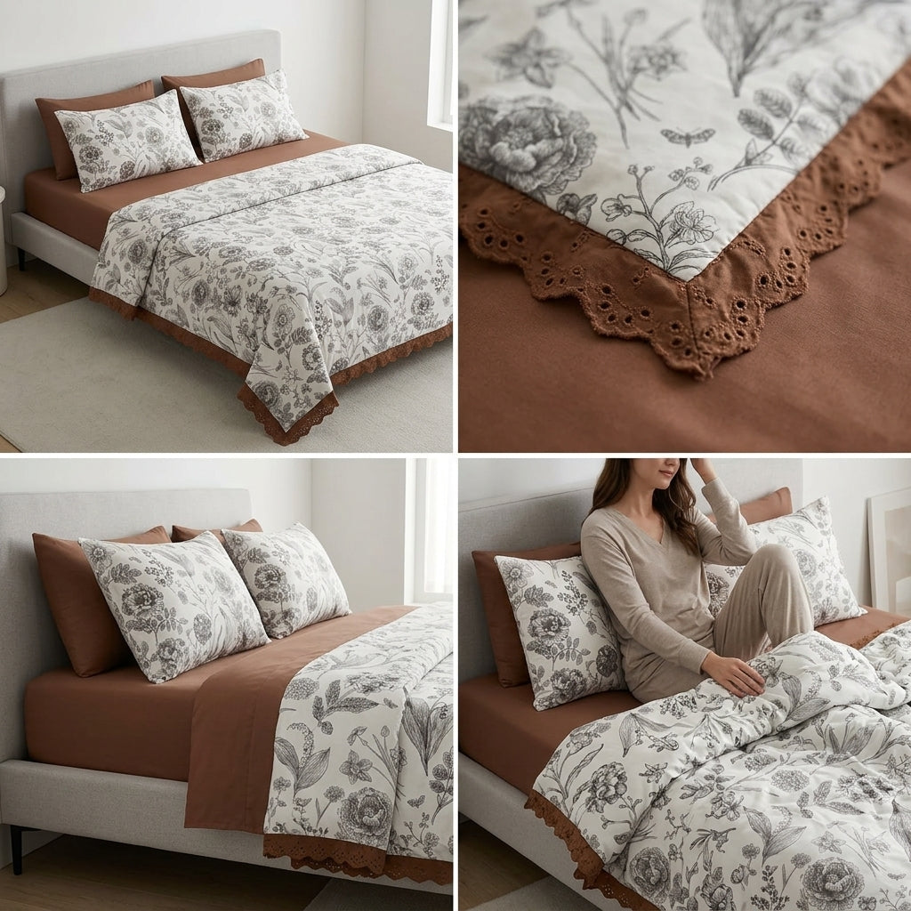 ✨ Lace 4 Piece Comforter Set – Elegant Comfort for Everyday Luxury ✨