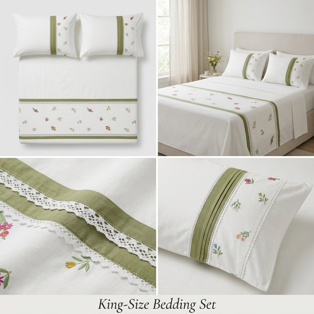 ✨ English King Size Non - Quilted Bedcover– 108 × 108 Inches ✨