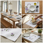 Luxury Embroidered Floral Table Mats – Set of 6
