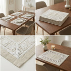Luxury Linen Lace Table Mats – Set of 6