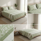 English Floral King Size Non - Quilted Bedcover– 108 × 108 Inches