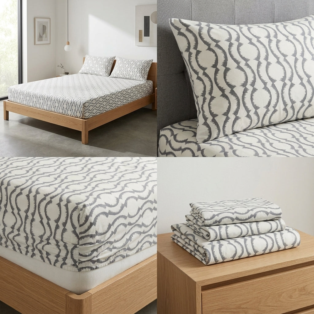 Classical Design Elastic/Fitted Bedsheets Pure Mulmul Cotton 108 BY 108 Inch Product Code :- 55B135RKEH