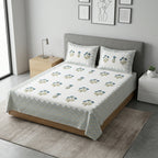 Block Print Bedsheet Set (108 x 108 inches) with 2 Pillow Covers Product Code :- 55B106RKEH