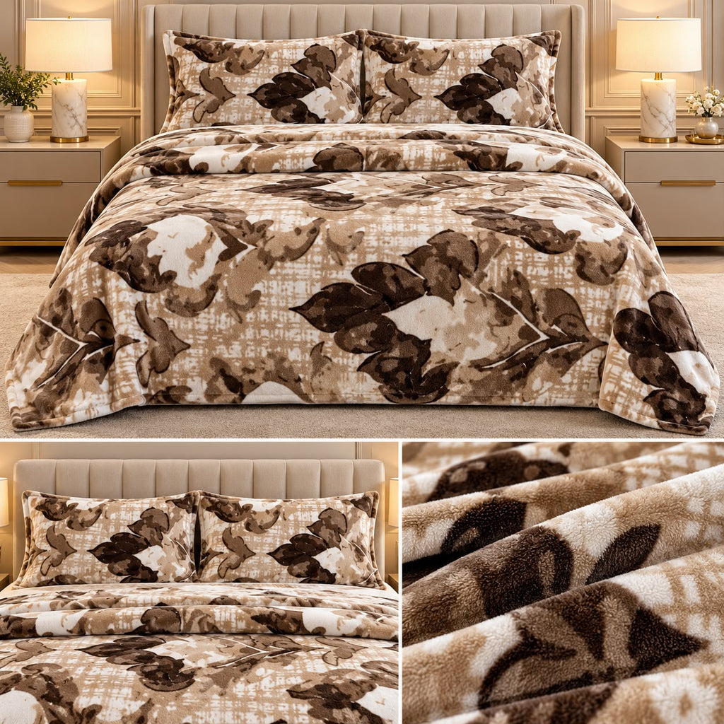 Ultra Soft Velvet Winter Bedsheet Set – Double Bed 3 Pcs