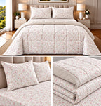 Bliss Floral 4 Pcs King Size Comforter Set – 100% Cotton
