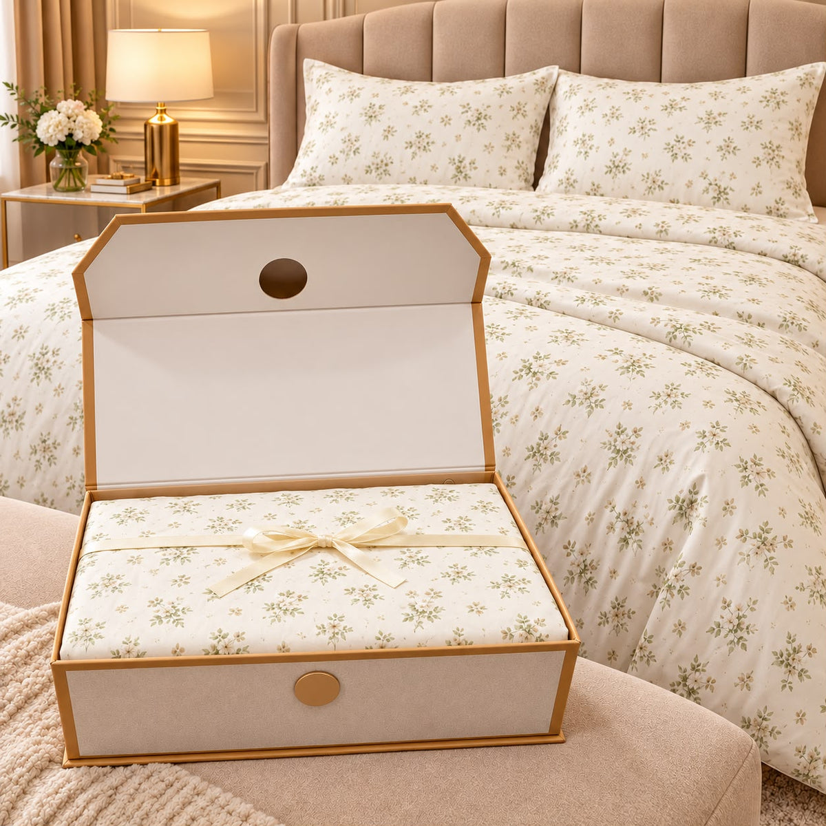 Premium Elia Luxury Bedsheet Gift Box – 3 Piece King Size Bedsheet Set