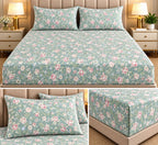 Elegance 100% Cotton King Size Fitted Bedsheet Set – 3 Pcs