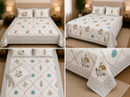 600 TC Percale Cotton Lily Design King Size Bedsheet – 108 × 108