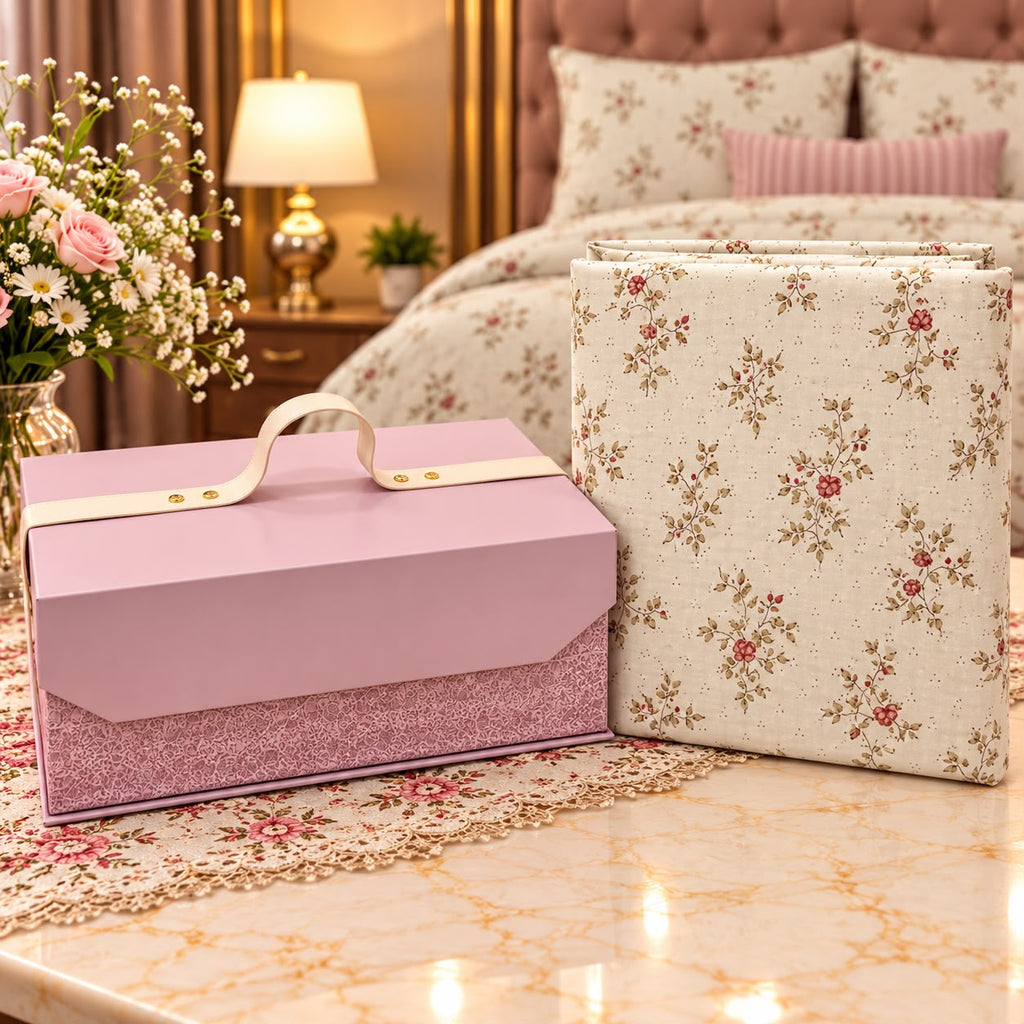 Luxury Floral 4-Piece Duvet Cover Gift Set – Premium King Size Bedding Collection
