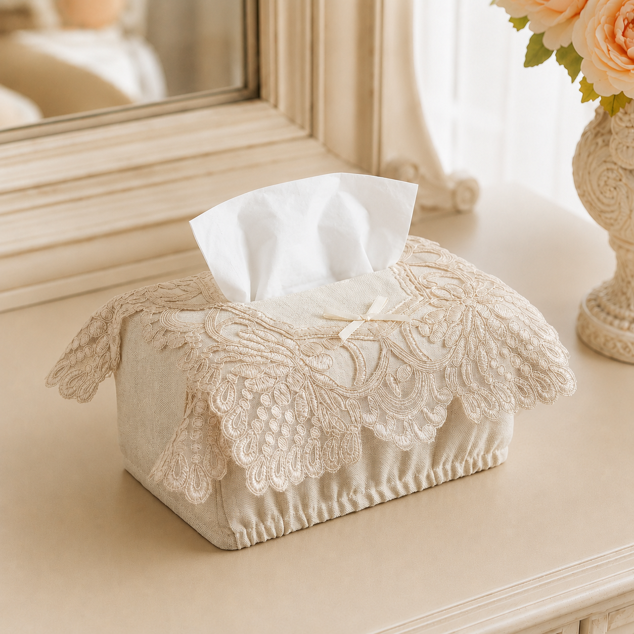 Elegant Embroidered Tissue Box Cover Product Code :- 55B49RKEH