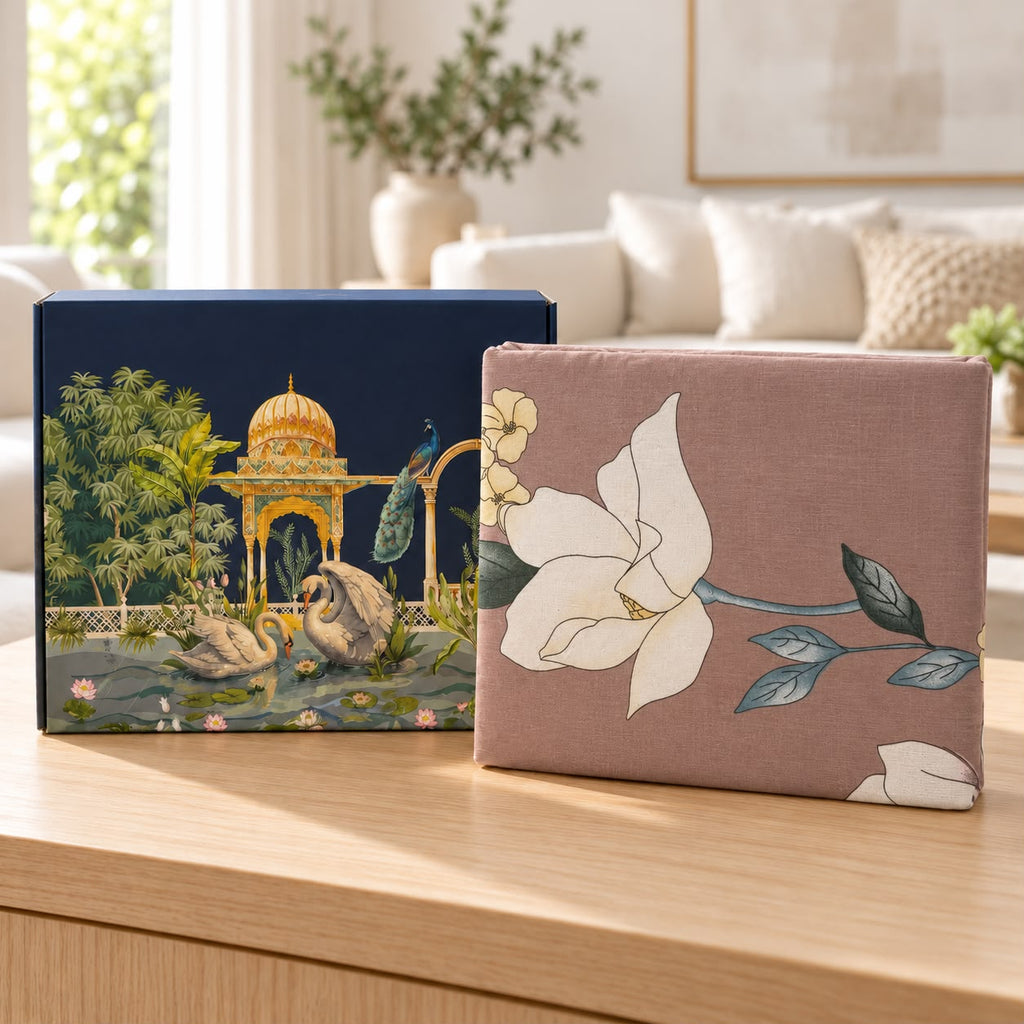 Luxury Botanical Printed Bedsheet Gift Box – Premium 3 Pcs Set