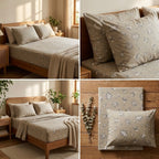 Elegance 100% Cotton King Size Fitted Bedsheet Set – 3 Pcs