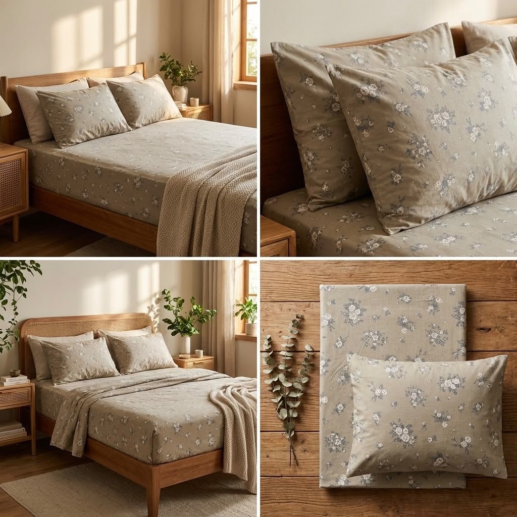 Elegance 100% Cotton King Size Fitted Bedsheet Set – 3 Pcs