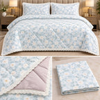 Lavender Bloom Floral Comforter Set – King Size 3 Pcs