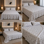 English Floral Print King Size Bedsheet with Lace Pillow Covers – 250 × 270 cm