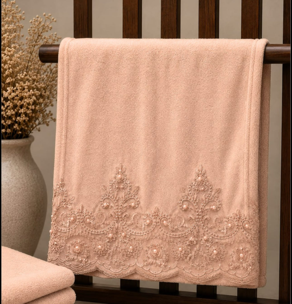 Premium Wedding Towel Set of 4 – Designer Embroidered Bath & Hand Towels | Product Code :- 55B155RKEH