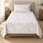 Printed Single Bedsheet Set – 2 Pcs (1 Bedsheet + 1 Pillow Cover) 100 % Pure Cotton