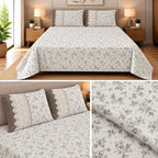 English Meadow Lace Cotton Bedsheet Set – King Size 3 Pcs