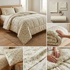 Aroma Meadow Luxe 4 Pcs King Size Comforter Set – Floral Reversible Bedding Set