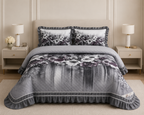 ✨ 7D Quilted Floral Bedcover Set – 3 Piece King Size Collection ✨ Product Code :- 55B168RKEH